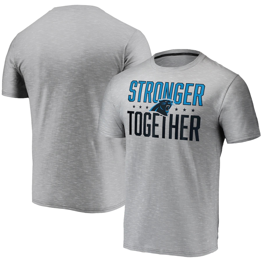 Men's Carolina Panthers Grey Stronger Together T-Shirt